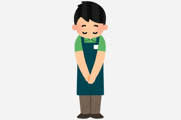 お辞儀の店員