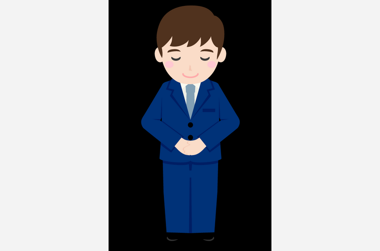 お辞儀の男性